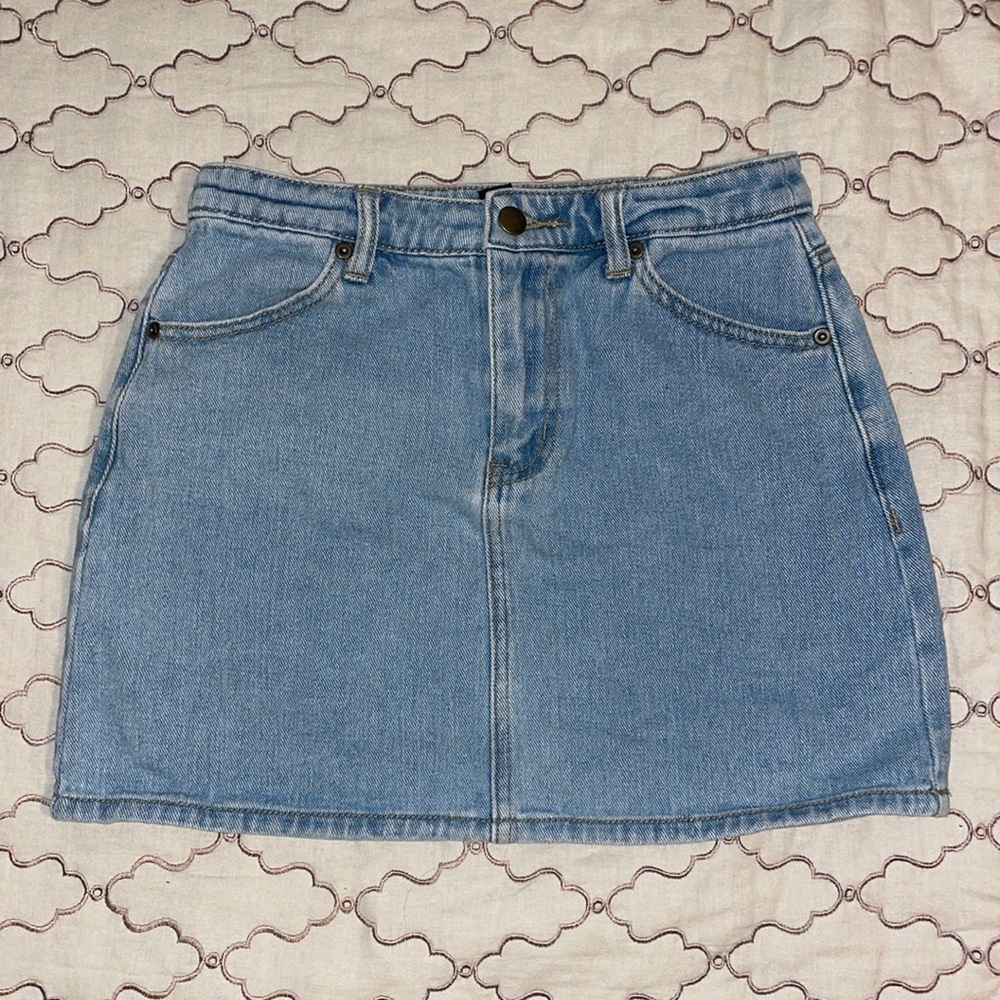 Forever 21 Light to Medium Wash Blue Denim Mini Skirt